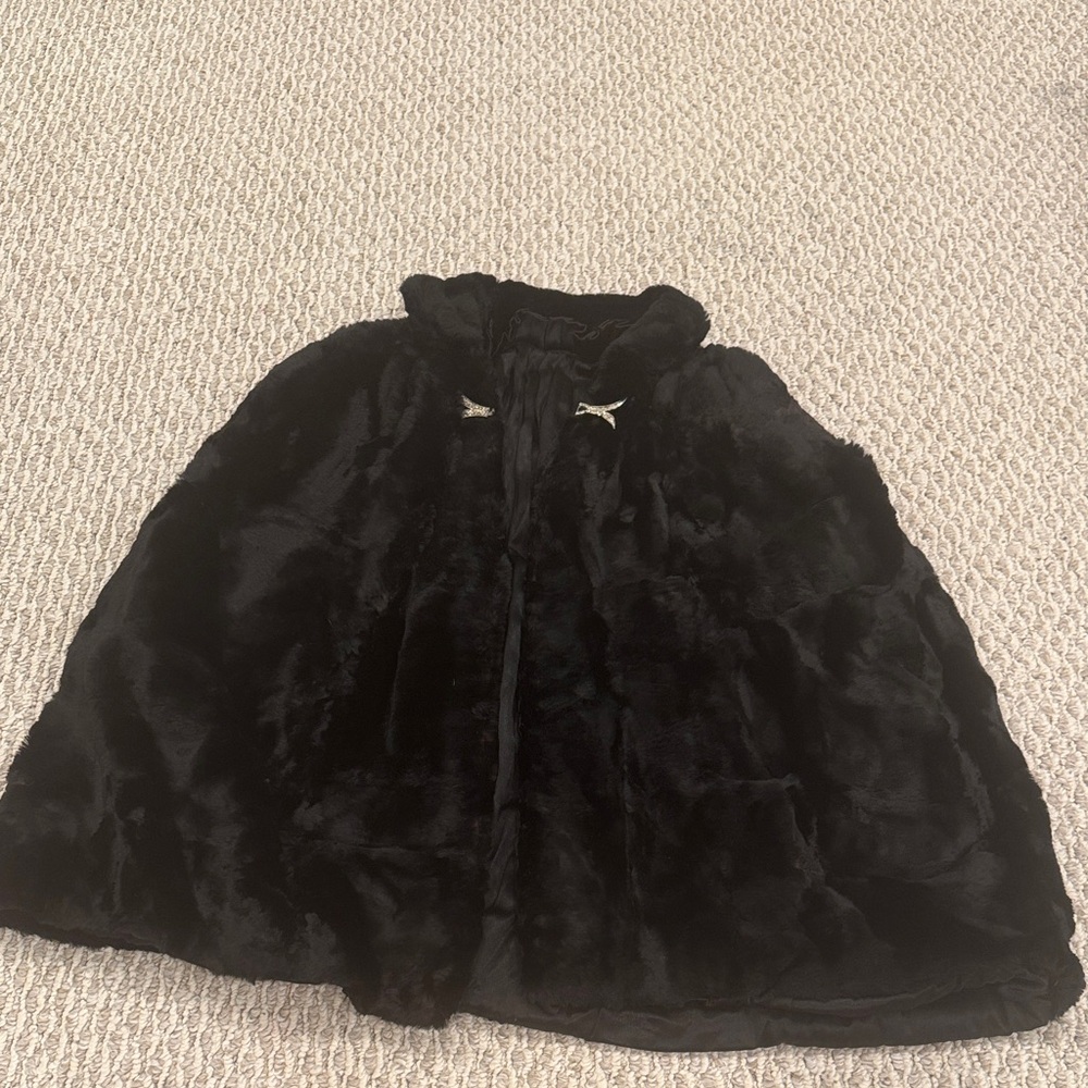 Black Real Fur Capelet Vintage